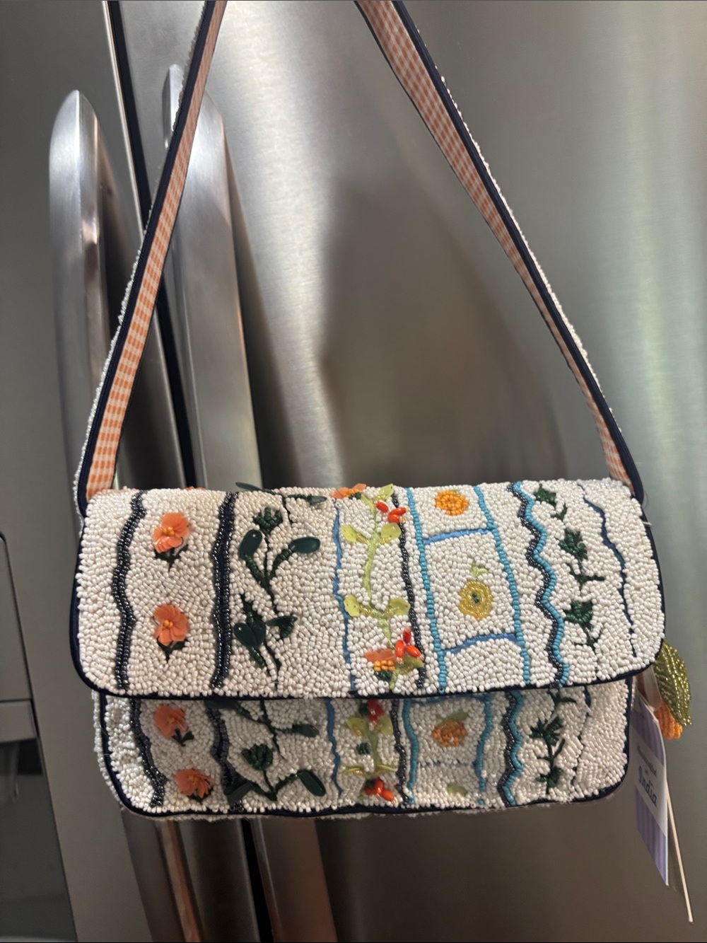 Handcrafted Embroidered Beaded Floral Shoulder Bag